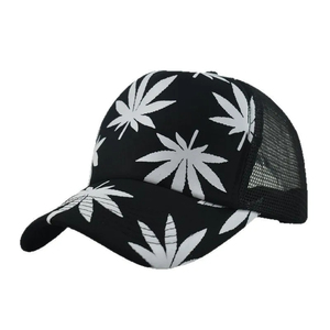 Gorra de béisbol de verano para hombre 100% poliéster hoja impresa estilo Dobby transpirable esponja malla deportes al aire libre gorra de camionero - Product Image 1