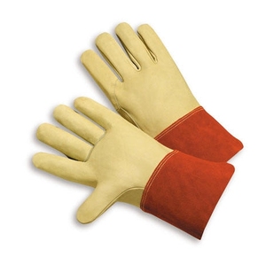 Gants de soudage TIG OEM, gants de travail en cuir résistant à la chaleur, gants de sécurité industriels, logo personnalisé, vente en gros d'usine - Product Image 2