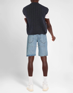 High Street personnalisé pour hommes Baggy respirant Denim Shorts Dark Distressed Streetwear Jeans avec poche brodée - Product Image 2