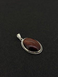 Natural Red Tiger Eye Oval Gemstone Bezel Setting 925 Sterling Silver Religious Party Charm <b>Pendant</b> Unique <b>Birthstone</b> Jewelry - Product Image 5