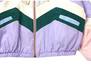 Veste coupe-vent à capuche avec cordon de serrage, légère, décontractée, à blocs de couleur, rétro vintage, personnalisable, OEM 2025 - Product Image 5