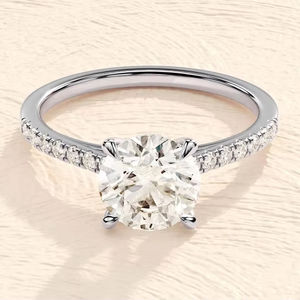 Anillo de moissanita Original de Plata de Ley 925 IGI certificado D Color VVS claridad corte brillante solitario compromiso joyería fina - Product Image 1