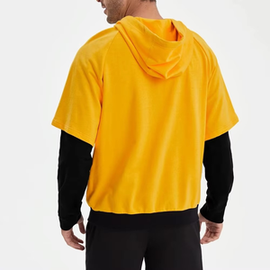 2025 dernière conception coupe régulière pull à capuche respirant coton mélangé tenue décontracté solide motif hiver basiques en vente - Product Image 2