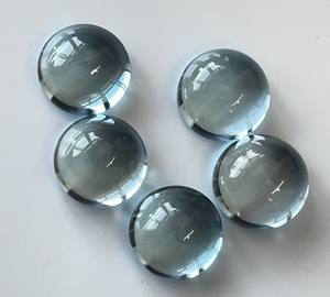 พลอยบุษราคัมทรงกลมทรงกลมทรงหลวม4มม. สีฟ้าบุษราคัมท้องฟ้าธรรมชาติ - Product Image 2