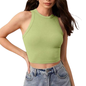 Women's Knitted Eco-Friendly Cotton Tank <b>Tops</b> Fitness Gym Activewear Soft Breathable Summer OEM Bulk Wholesale - Product Image 2