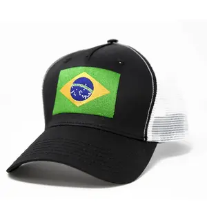 巴西国旗足球锦标赛卡塔尔棒球帽，巴西国家足球队卡车司机帽，定制啦啦队支持运动帽