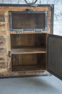 <b>Industrial</b> sideboard with antique finish <b>doors</b> - Product Image 4