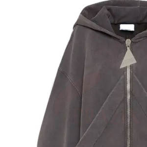 Sweat à capuche zippé personnalisé de haute qualité, effet délavé, pour homme, en polyester/coton, respirant, séchage rapide, mode décontractée hiver - Product Image 5