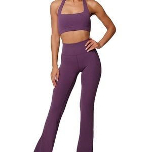 เทคนิคการพิมพ์แบบถ่ายโอนความร้อน ตัดเย็บอัตโนมัติ รับผลิตแบบ OEM ชุดโยคะ เสื้อชั้นในโยคะและกางเกงขาสั้นไร้ตะเข็บ ชุดออกกำลังกายโยคะ - Product Image 6