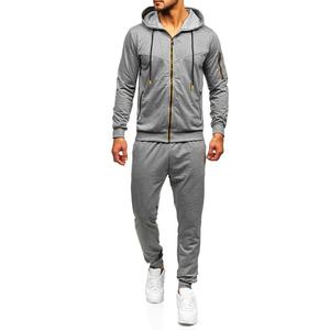 Ensemble pantalon de survêtement et sweat à capuche pour hommes avec logo de haute qualité Ensemble pantalon de survêtement en coton et sweat à capuche zippé - Product Image 1