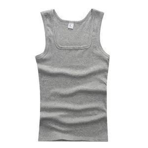 Özel yaz nervürlü Tank Top erkekler için çok renkli pamuk düz boş kaburga Tank Top