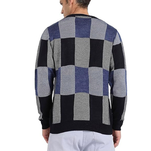 Vente en gros de pulls à col ras du cou à carreaux pour hommes chauds et à la mode avec logo personnalisé/couleur disponible pour commande en gros - Product Image 2