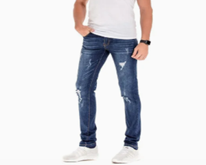 Factory Price <b>Men's</b> <b>High</b>-<b>Waist</b> Denim <b>Jeans</b> Pants Casual Style Solid Button Custom Logo Design Destroy Wash for Spring Summer - Product Image 3