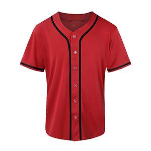 Camiseta de béisbol para hombre, camisetas lisas con botones, camiseta activa deportiva de softbol de Hip Hop para hombre - Product Image 2
