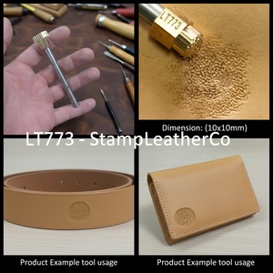 LT773 Sello de cuero con textura de guijarros 10x10mm (2/5 \ "X 2/5 \") para manualidades - Product Image 1