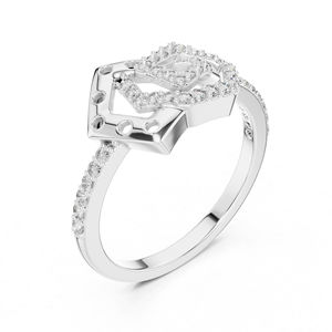 Anillo de Oro Rosa de 14K con Diamante Redondo Cultivado en Laboratorio para Mujer |   Anillo de Oficina |   Diamante Cultivado Nuevo - Product Image 6