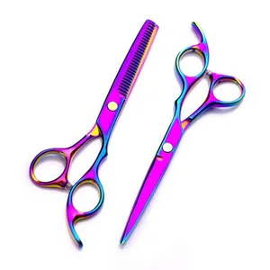 Multi color Hair Thinning Scissor Wholesale Stainless Steel Hair Shear Barber Scissors Best Quality Teeth Hair Thinning Scissors