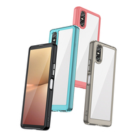 Nouvelle Coque de Téléphone en TPU Souple Transparente en Acrylique Colorée avec Boutons Électroplaqués pour iPhone 1, 5, 10, VI