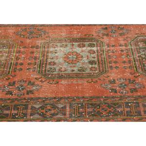 Tapis turc de grande surface classique Orange vert 4.5 X 11.7ft motif abstrait laine et support en latex pour salon - Product Image 4