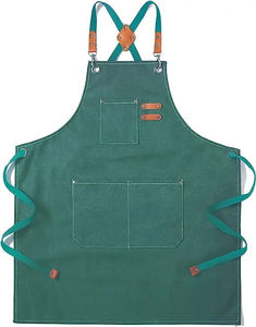 Tabliers d'uniforme de serveuse MORGANS avec sangle de cou réglable personnalisée en chambray - Product Image 1