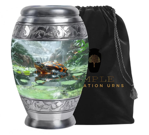 Elegante urna de cremación de aluminio recubierta de Meena, tamaño grande y de recuerdo, urnas de cremación de tortuga - Product Image 1