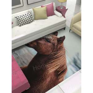 Tapis imprimé cheval sauvage : décoration de la maison, décoration de bureau, cadeau personnalisé, tapis en velours de luxe - Product Image 4