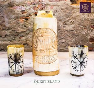 ชุดแก้วลายสัตว์สไตล์นอร์ดิกทำด้วยมือชุดแก้วช็อตไวกิ้งถ้วยดื่มขัดเงาของตกแต่งงานฝีมือชั้นเยี่ยม - Product Image 3