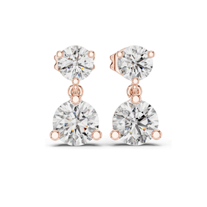 Boucles d'oreilles pendantes ethniques en or 10KT/14KT/18KT (or rose/jaune/blanc) avec diamant de laboratoire Kesari Diam 3 carats taille brillant, sans conflit - Product Image 6