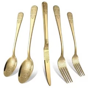 Ensemble de couverts cuillères, fourchettes, couteaux, en acier inoxydable, couteau, fourchette et cuillère, vaisselle, cadeau, hôtel - Product Image 1