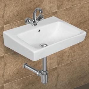 Luxury Modern Square Ceramic Rectangular Bathroom Sink Simple Stylish Floor-<b>standing</b> Pedestal Basin with Drainer for Hospitals - Product Image 3