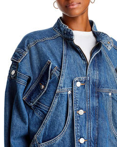 Custom Denim <b>Women</b> Jacket Brand New Baggy Style Customize Logo Style Fashion Hot Blue <b>Jean</b> Jackets - Product Image 3