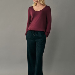 เสื้อยืดแขนยาวลำลองผู้หญิง ผ้าฝ้าย 100% เนื้อนุ่ม เป็นมิตรกับสิ่งแวดล้อม คอริงเกอร์ ทรงเข้ารูป ประดับเลื่อม สำหรับฤดูร้อน - Product Image 4