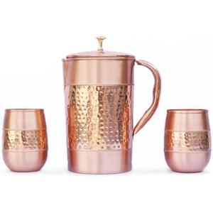 Artículos higiénicos para la salud, olla para servir agua, vajilla para el almuerzo, jarra de cobre de diseño martillado, jarras y ollas de alta calidad para beber - Product Image 6