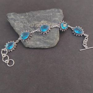 Pulsera de Topacio Azul Suizo, Gema Azul, Plata de Ley 925, Joyería Hecha a Mano, Regalo de Piedra Natal de Diciembre - Product Image 4