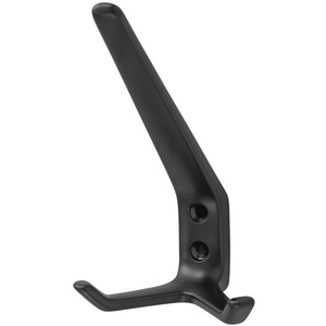 Wall <b>Hook</b> 32 with 2 <b>Hooks</b> 89 mm Projection <b>Black</b> Plastic-Coated Aluminum 127 mm Height by Hermeta - Product Image 1