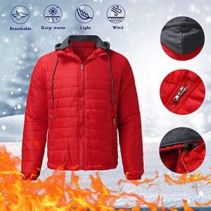 Chaqueta acolchada con capucha ajustada para hombre, abrigo de lona ligero de alta calidad con bolsillos cálidos, informal, con cremallera, talla XL, venta al por mayor de invierno - Product Image 5