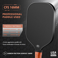 Raquette de pickleball professionnelle de haute qualité, légère, en fibre de carbone T700 sablée de 16 mm, pour l'entraînement