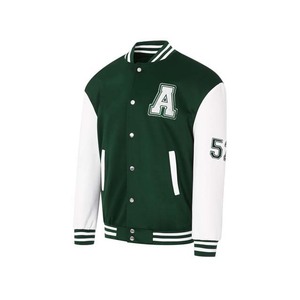 Meilleures ventes High Street Gents Varsity Jackets Vestes de baseball d'hiver décontractées et confortables Tissu en laine légère teint en plaine - Product Image 2