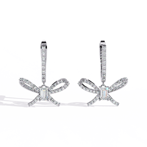 Pendientes de Lujo con Forma de Mariposa y Diamantes Cultivados en Laboratorio Inspirados en un Lazo, Chapados en Oro Rosa para Bodas, Fiestas y Regalos - Product Image 2