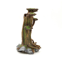 Décoration d'aquarium en résine en forme de tronc d'arbre en mousse artificielle avec grotte cachette pour petits poissons et crevettes