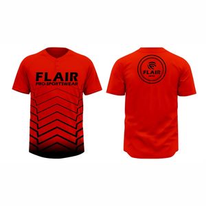 Maillots de softball et de baseball personnalisables de grande taille en polyester respirant à col rond avec imprimé uni par sublimation - Product Image 2