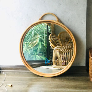 Espejo de Pared con Marco de Ratán de Diseño Escandinavo al por Mayor para Decoración del Hogar y Ocasiones de Aniversario - Product Image 4