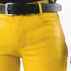 Pantalones ligeros de cuero para hombre superventas, servicio OEM de cintura alta, ropa informal de calidad superior con patrón recto - Product Image 6