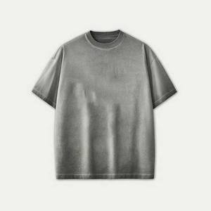 Camiseta de algodón 100% de lujo para hombre, camisetas lavadas con ácido de gran tamaño con logotipo Vintage en blanco de alta calidad, camiseta personalizada desteñida para hombre - Product Image 6