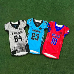 Camiseta de fútbol americano para hombres/jóvenes, transpirable sublimada tela de poliéster, fabricante de uniformes de fútbol personalizados en Pakistán - Product Image 6