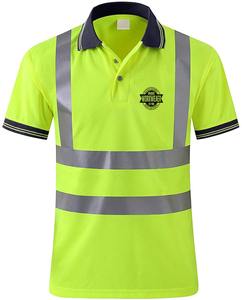 Polo à manches courtes bicolore avec rayures réfléchissantes, vêtement de travail de Construction - Product Image 2