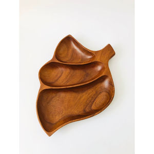 Assiette et plateau de fruits en forme de feuille de bois de bambou faits à la main de qualité supérieure vaisselle pour la maison assiette et plateau de service alimentaire - Product Image 6