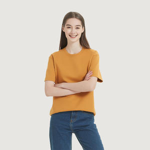 เสื้อยืดคอกลมแขนสั้นสำหรับผู้ชายเสื้อยืดคอกลมแขนสั้นผ้าคอตตอน23% 300gsm สำหรับฤดูร้อนลำลองผ้าโพลีเอสเตอร์สีล้วน77% - Product Image 5