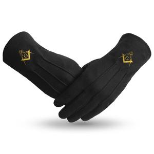 Guantes Masónicos de Algodón Blanco Baratos al por Mayor, con Tres Líneas y Logotipo Personalizado, Guantes de Buena Calidad - Product Image 3