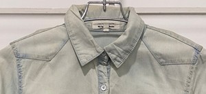 เสื้อเชิ้ตเดนิมสไตล์ตะวันตกสำหรับผู้ชาย ผ้าฝ้าย 100% ป้องกันรอยยับ แขนยาว สไตล์ลำลอง ซักฟอกเพื่อระบายอากาศ ป้องกันการเกิดขุย - Product Image 3